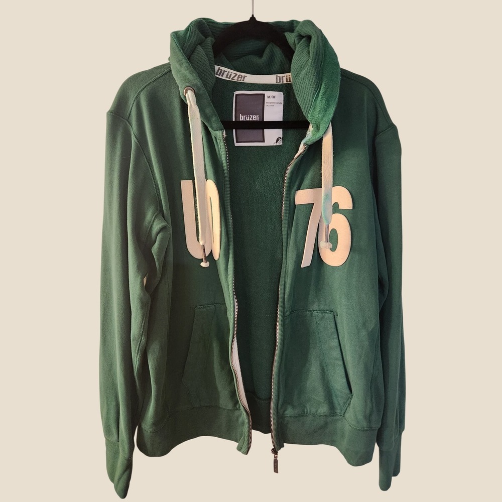 Bruzer University of Ottawa UO 76 Green Hoodie Mens Medium Collegiate Academia
